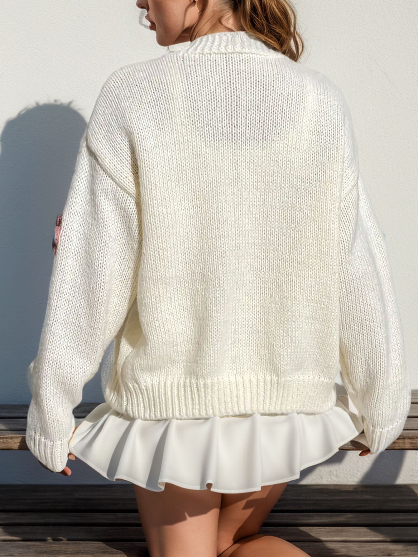 Women's Cardigan Long Sleeve Sweaters & Cardigans Elegant Flower