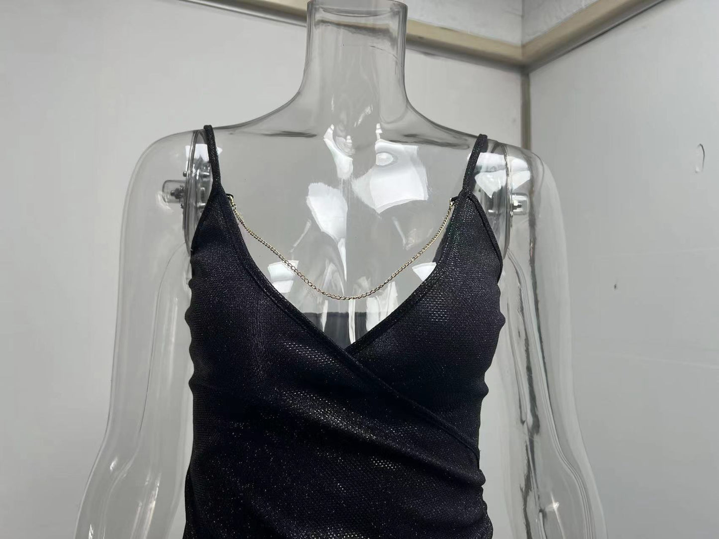 women's pencil skirt fashion v neck patchwork sleeveless solid color midi dress daily