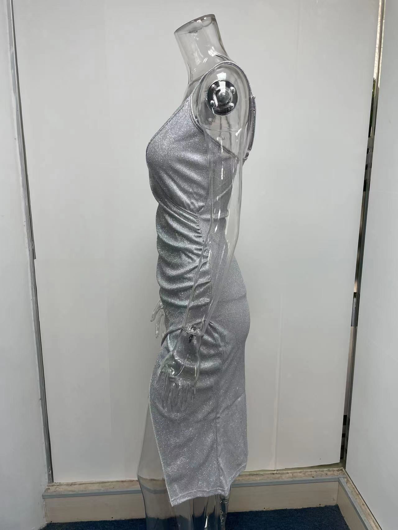 women's pencil skirt fashion v neck patchwork sleeveless solid color midi dress daily