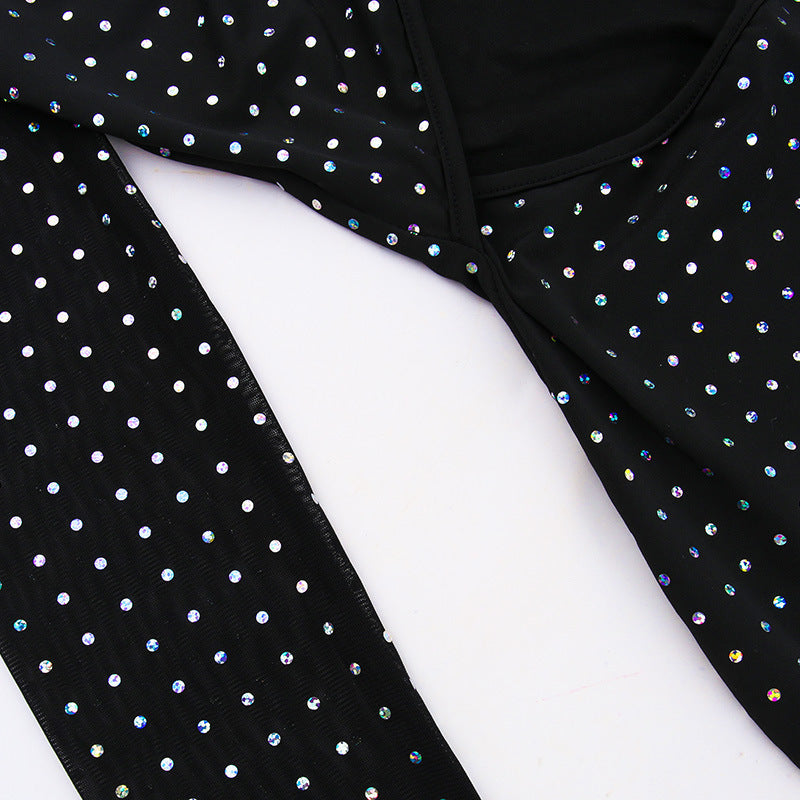 Women's Sheath Dress Sexy Streetwear Collarless Long Sleeve Solid Color Maxi Long Dress Holiday Bar