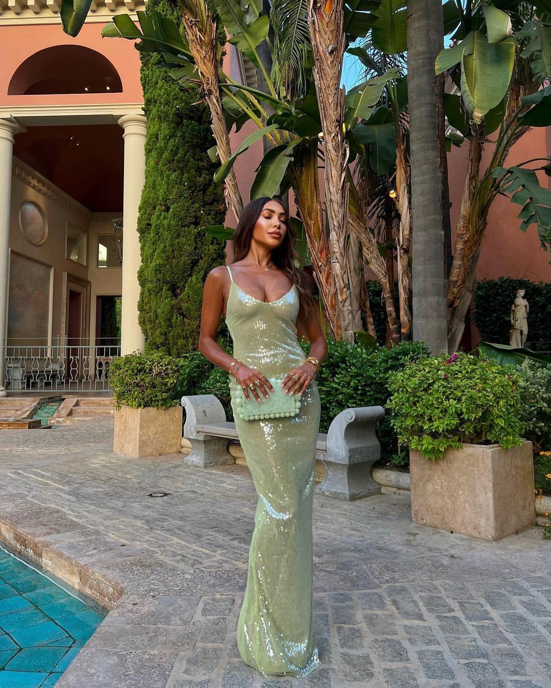 Women's Party Dress Elegant Sexy Strap Deep U Sequins Sleeveless Solid Color Maxi Long Dress Holiday Cocktail Party