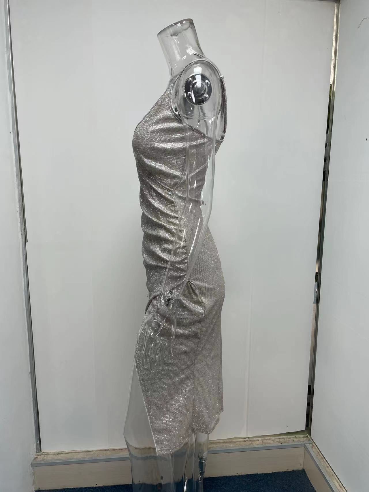 women's pencil skirt fashion v neck patchwork sleeveless solid color midi dress daily