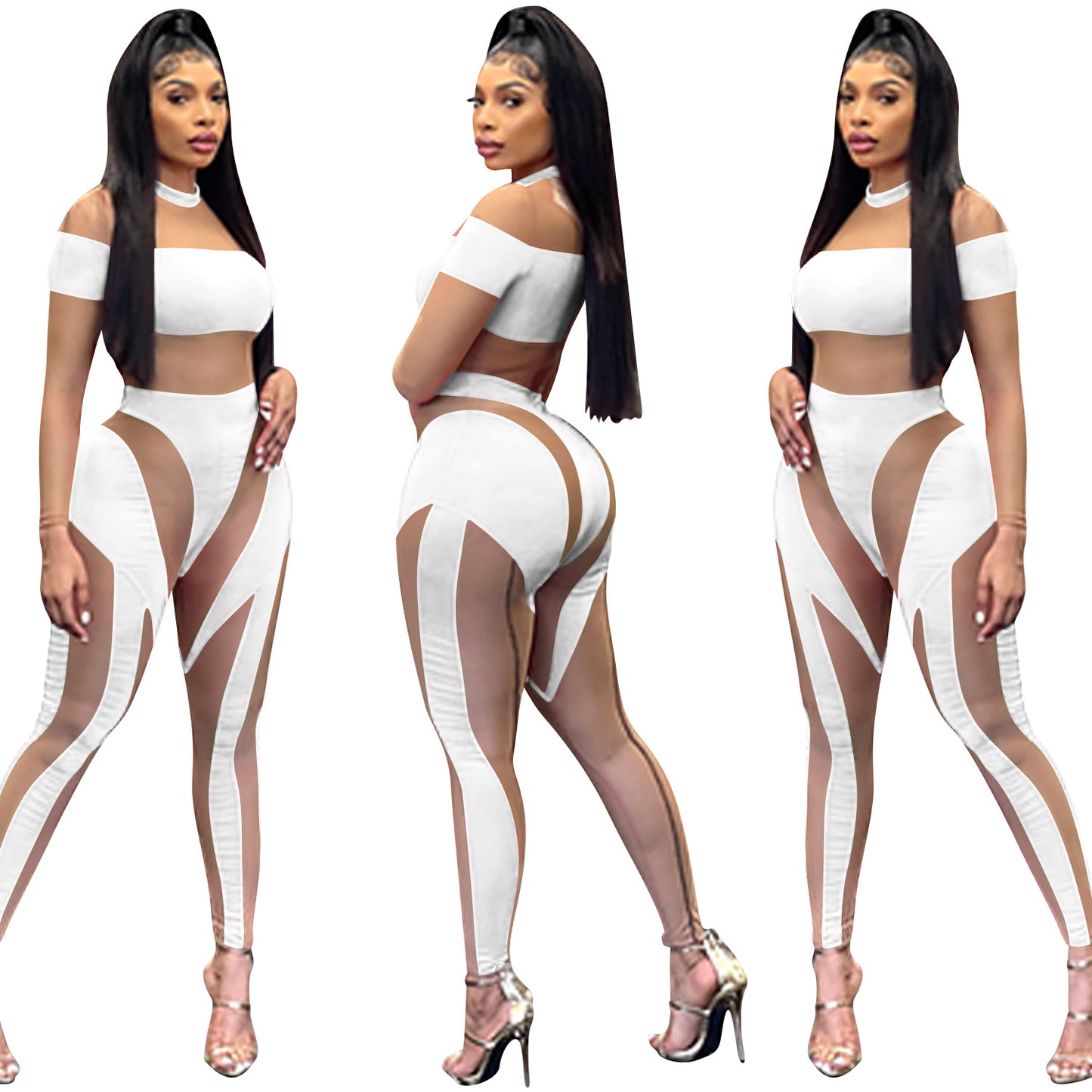 women's holiday party selfie sexy color block full length zipper see-through jumpsuits