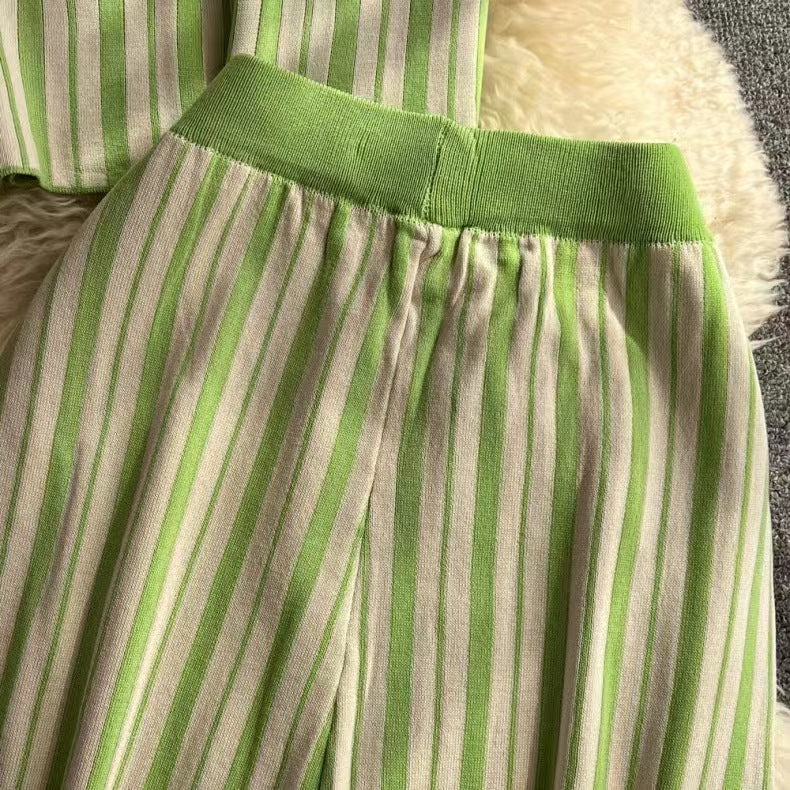 Daily Women's Casual Stripe Polyester Pants Sets Pants Sets