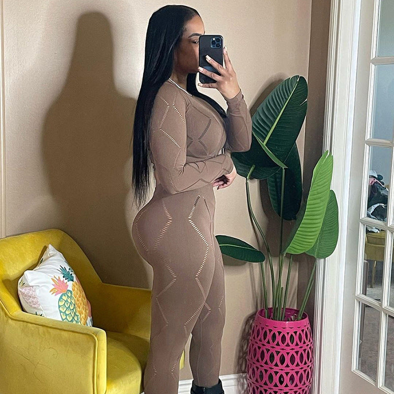 daily street women's casual sexy solid color polyester hollow out pants sets pants sets