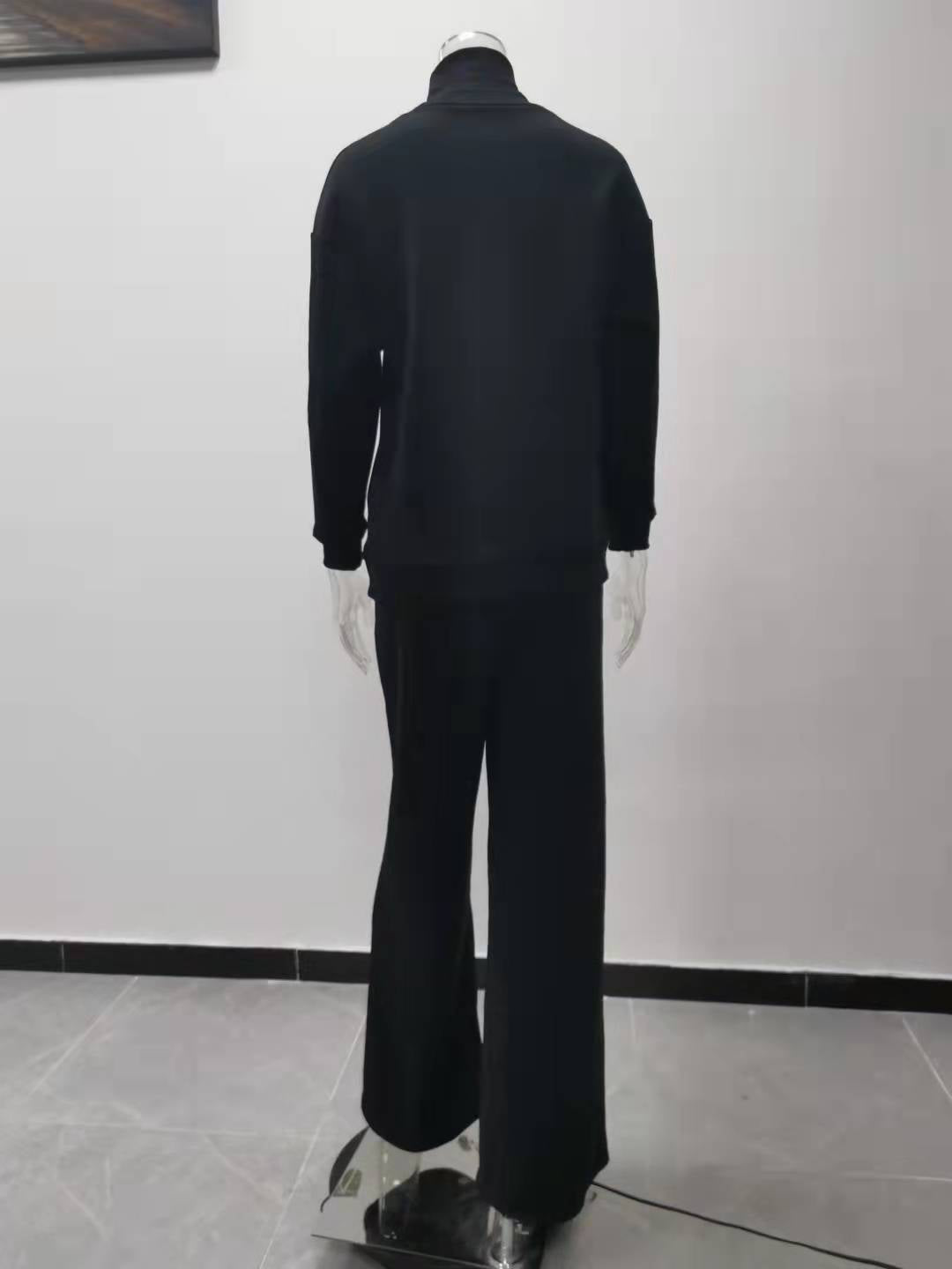 women's casual solid color cotton blend spandex pants sets