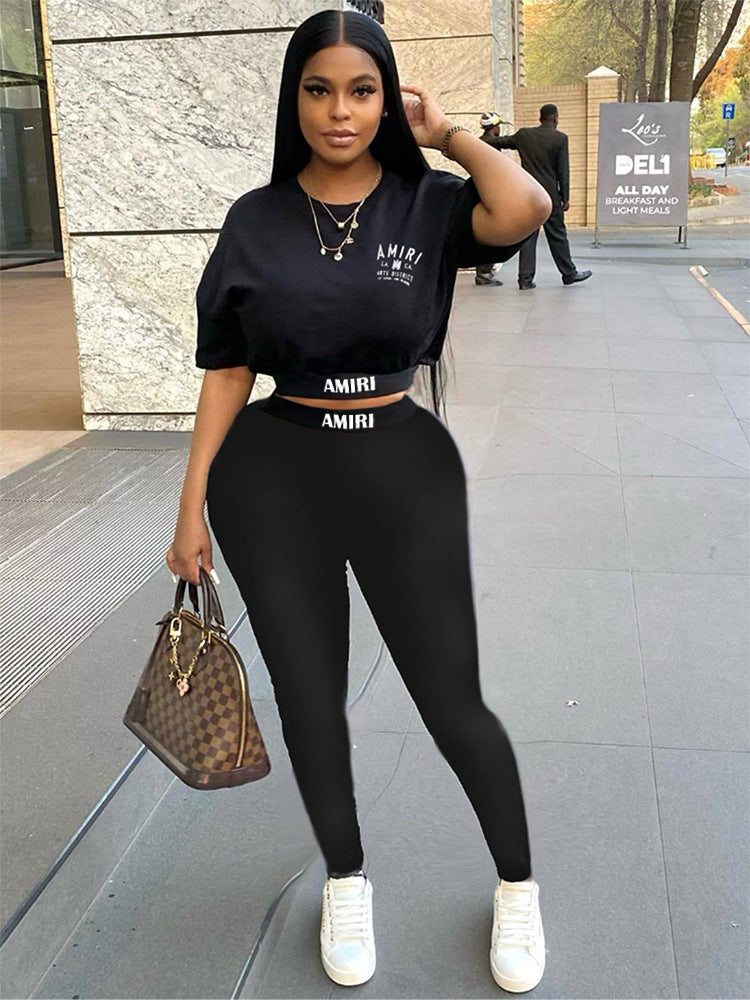 Holiday Women's Streetwear Letter Polyester Pants Sets Pants Sets