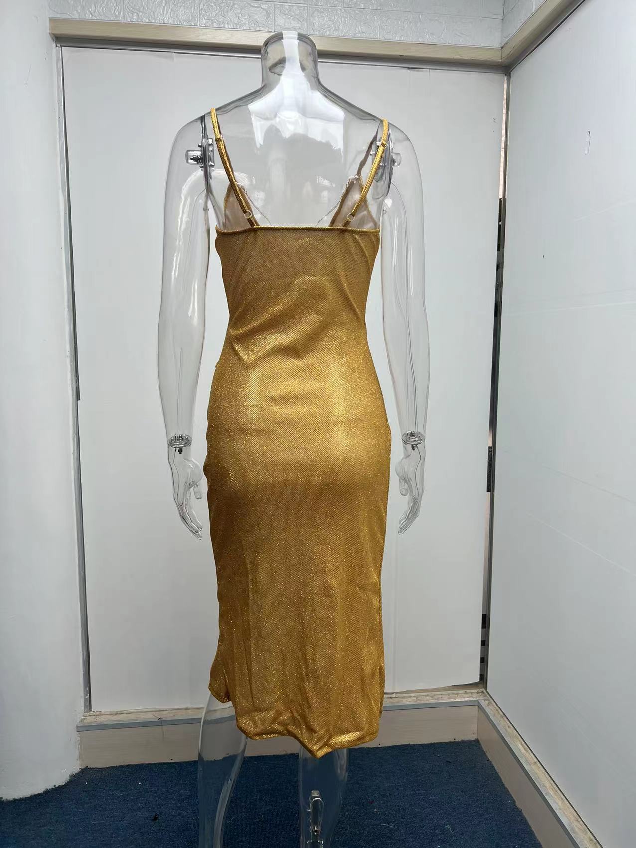 women's pencil skirt fashion v neck patchwork sleeveless solid color midi dress daily