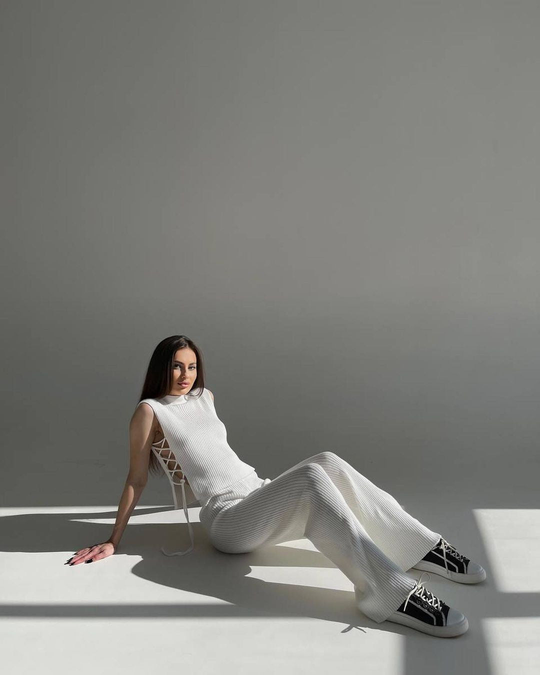 women's sexy solid color rayon pants sets