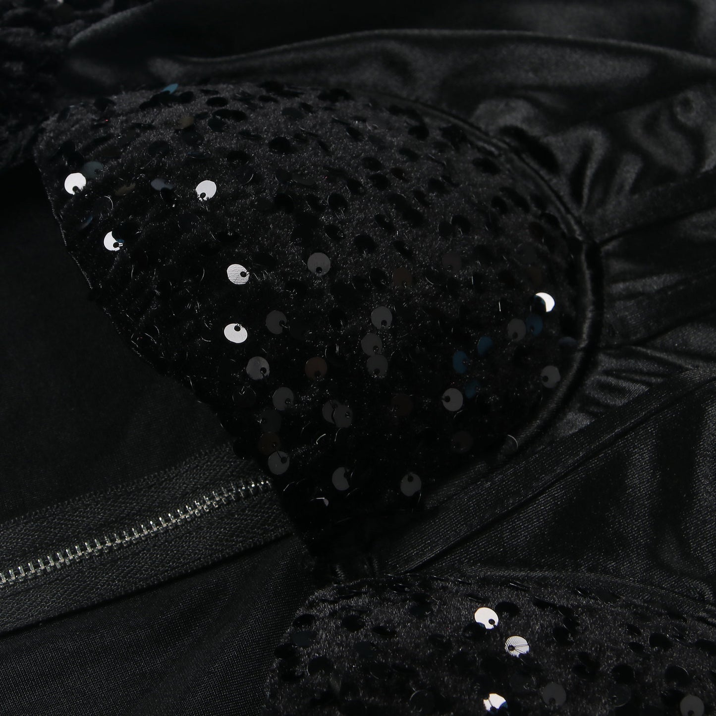 women's sheath dress party dress elegant collarless sequins long sleeve solid color above knee banquet party