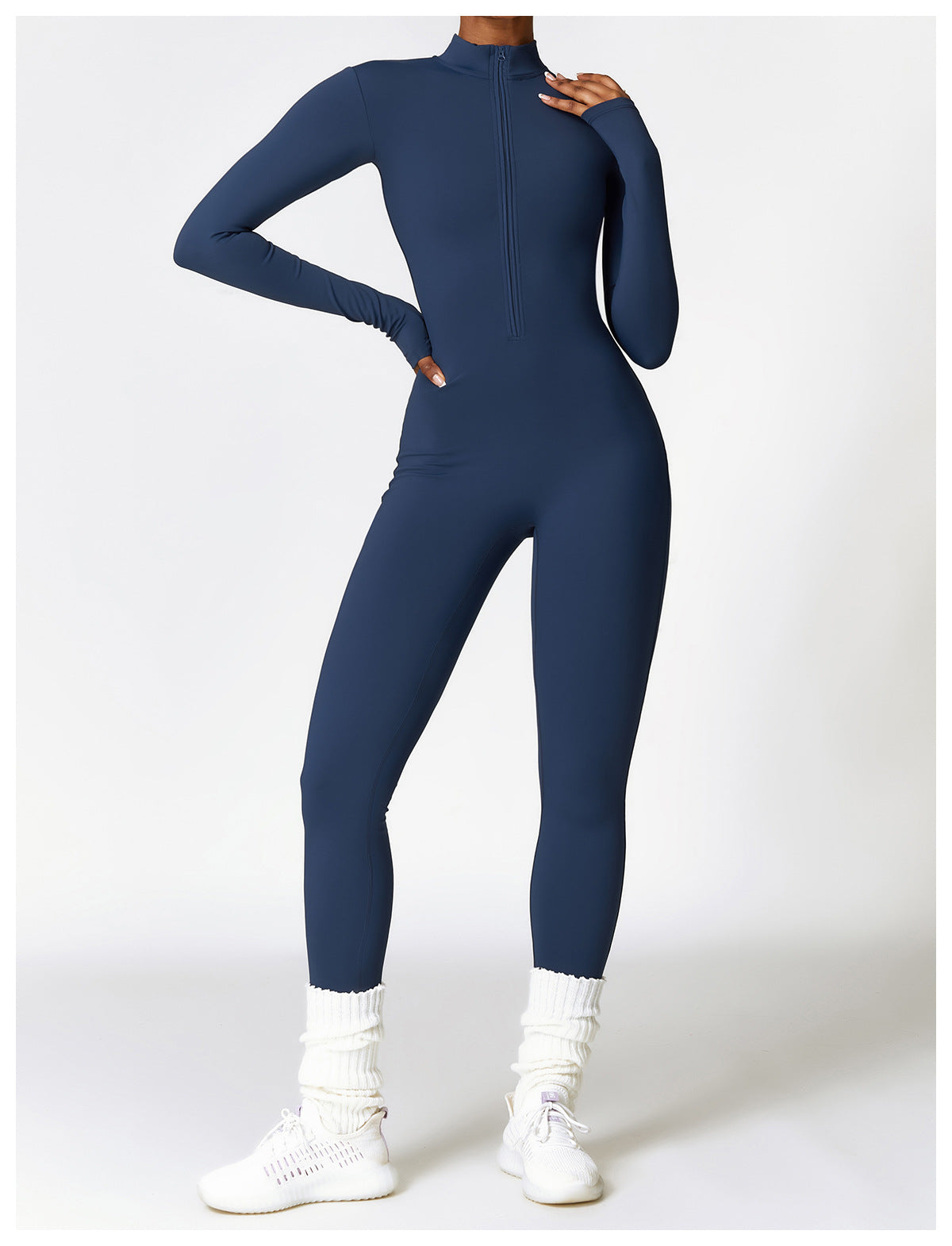 Vacation Simple Style Solid Color Polyester Turtleneck Tracksuit T-shirt Skinny Pants