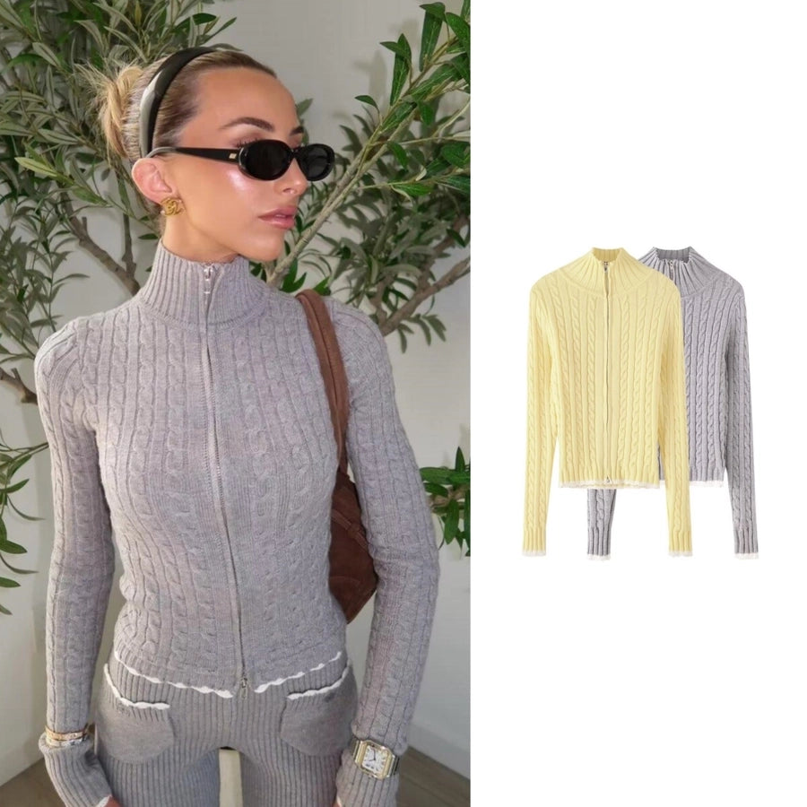 Women's Coat Long Sleeve Sweaters & Cardigans Elegant Stripe