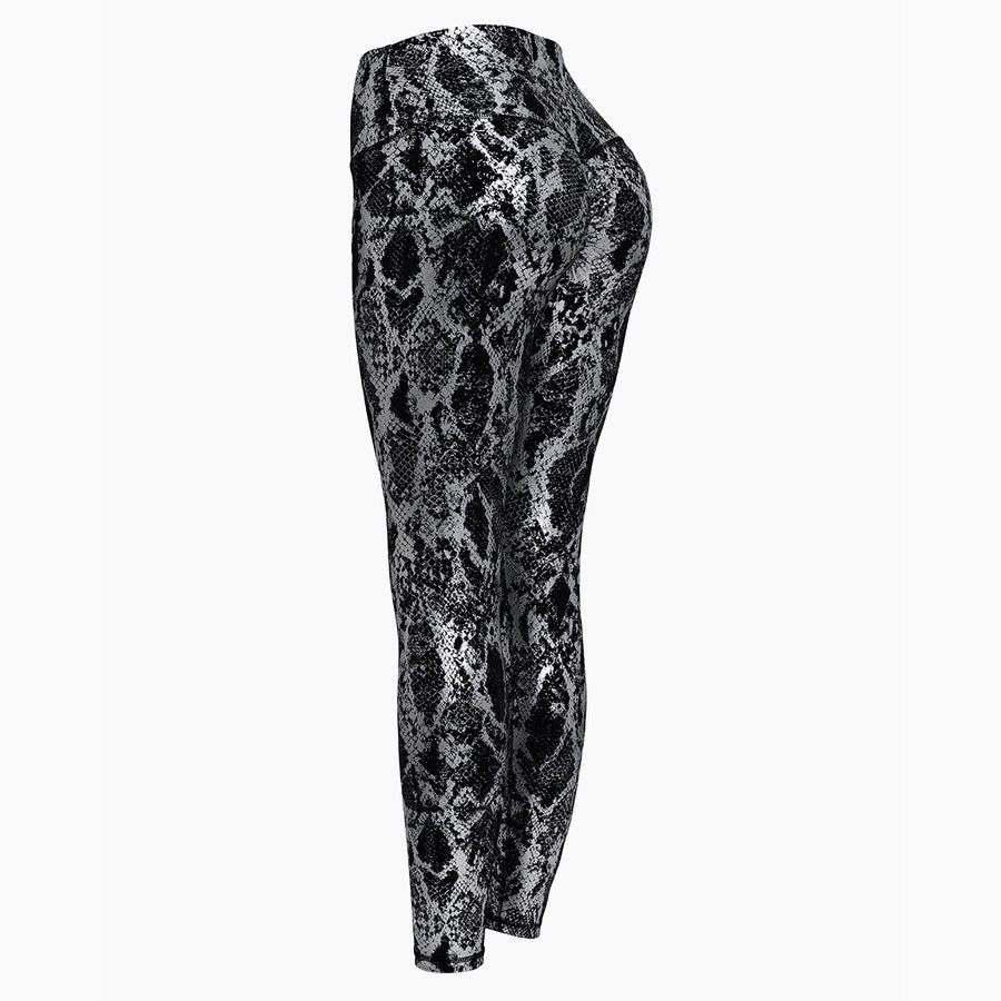 sports snakeskin nylon hemp blend active bottoms leggings