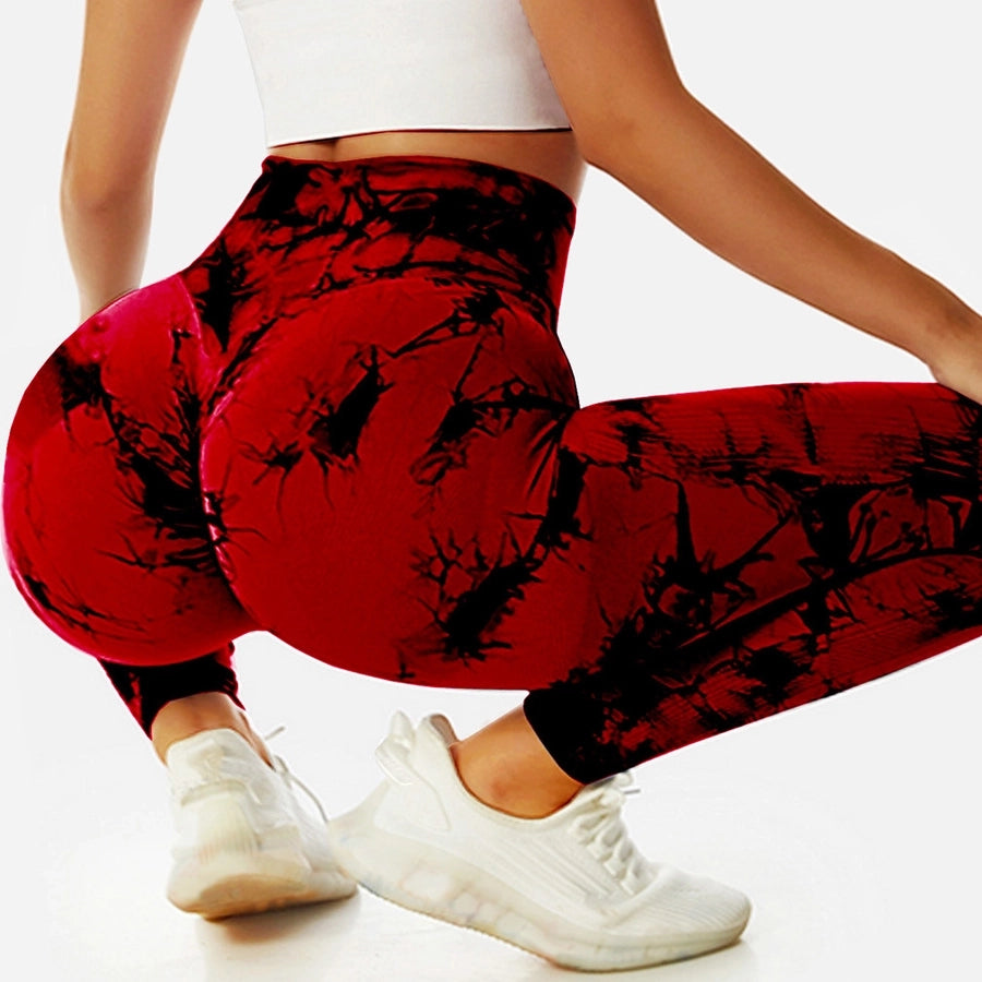 sports tie dye nylon active bottoms leggings