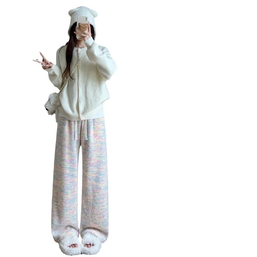 Women's Daily Casual Multicolor Elastic Drawstring Design Casual Pants