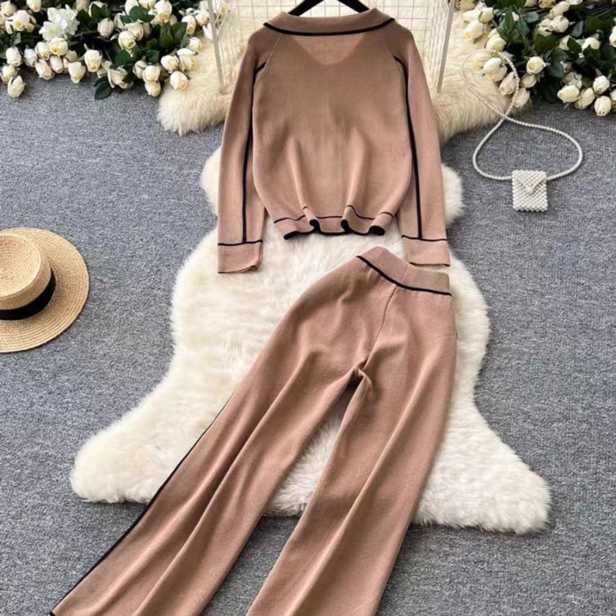 Outdoor Daily Women's Casual Lines Polyester Button Pants Sets Pants Sets