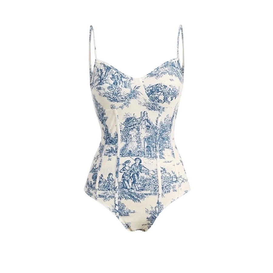 women's sexy printing printing one piece