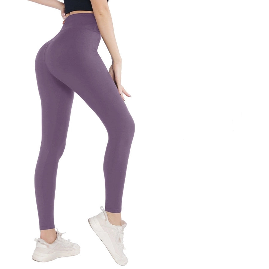 women's street sports casual solid color ankle-length leggings