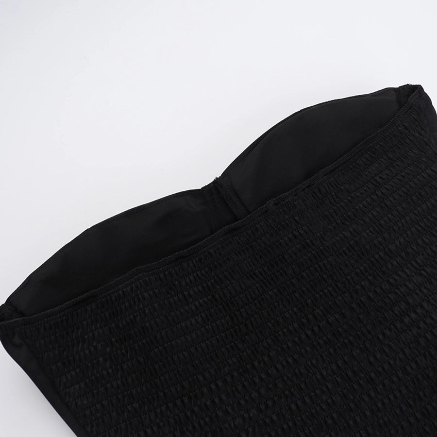 Women's Sheath Dress Elegant Sexy Strapless Backless Sleeveless Solid Color Short Mini Dress Wedding Cocktail Party