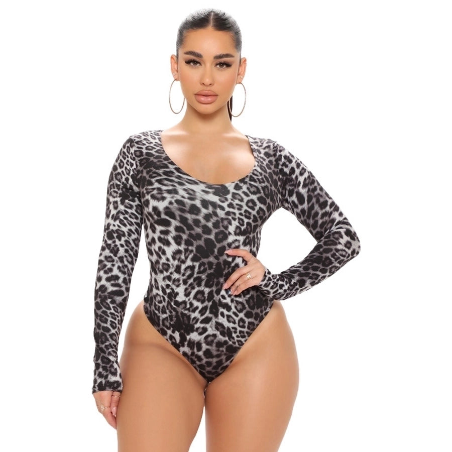 snakeskin leopard polyester bodysuits