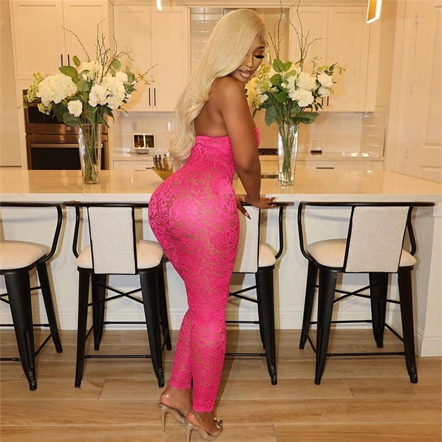 Women's Sleeveless Bodysuits Backless Sexy Solid Color