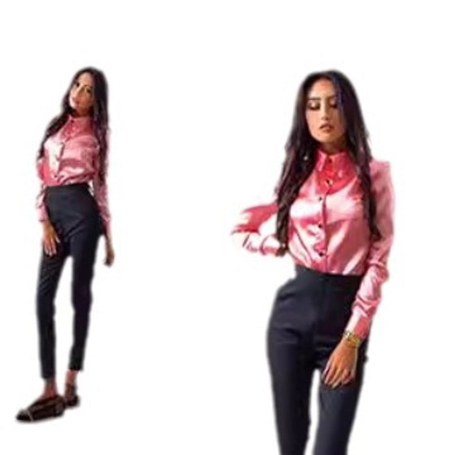 Women's Blouse Long Sleeve Blouses Wine Red Vacation Simple Style Solid Color