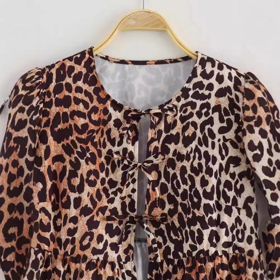 Women's Blouse Short Sleeve Blouses Printing Sexy Streetwear Leopard