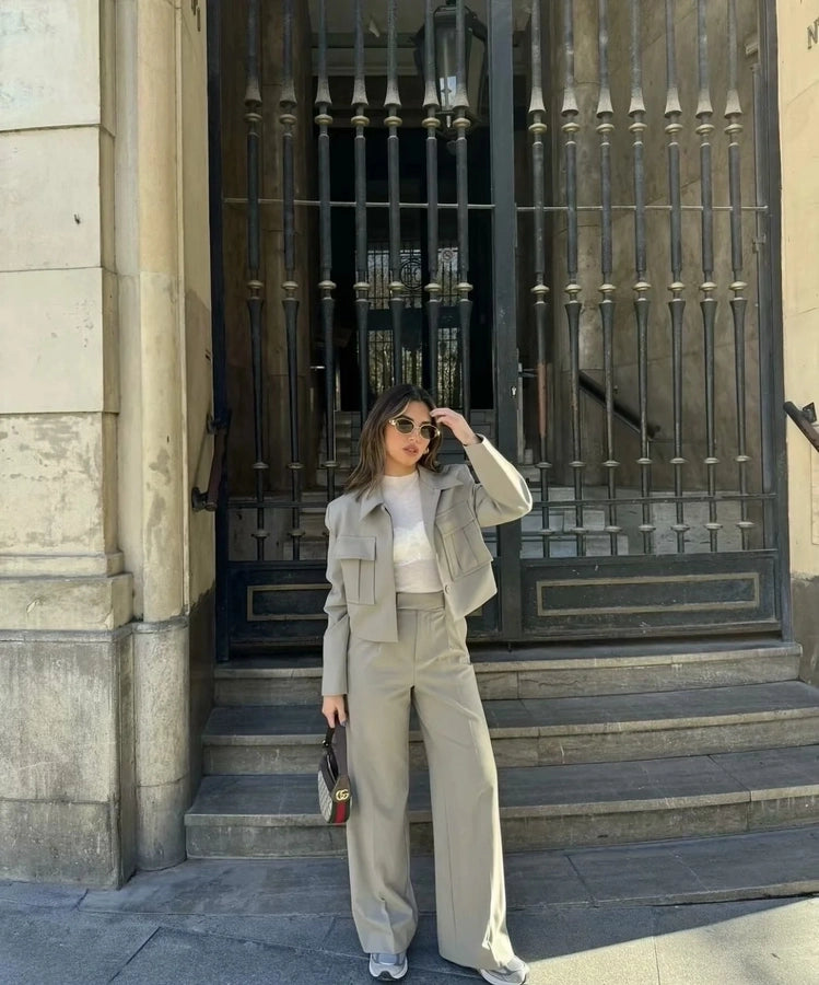 Holiday Daily Women's Streetwear Solid Color Polyester Pocket Pants Sets Pants Sets