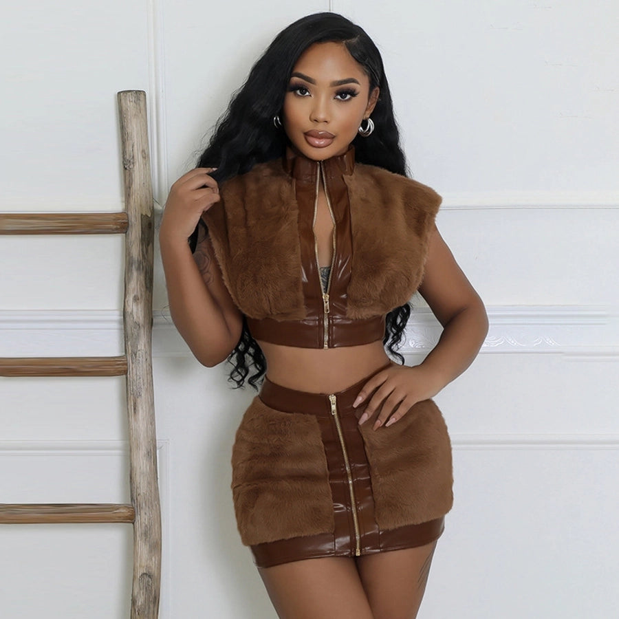 Holiday Women's Streetwear Solid Color Spandex Polyester Skirt Sets Skirt Sets