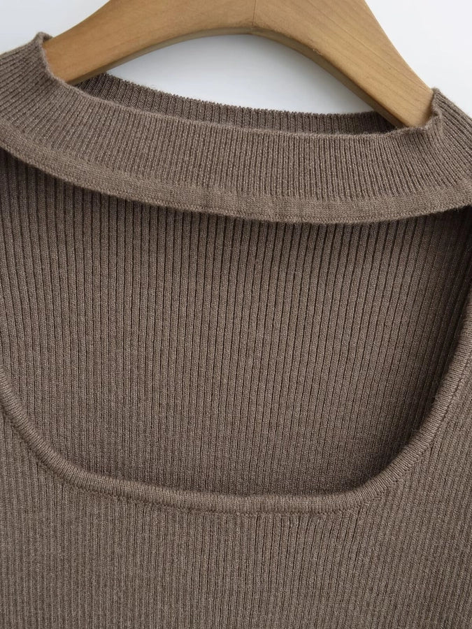 Women's Sweater Long Sleeve Sweaters & Cardigans Hollow Out Elegant Stripe