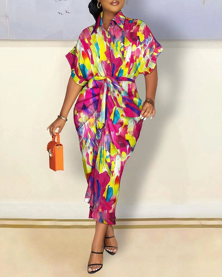 women's wrap dress elegant v neck short sleeve color block maxi long dress daily