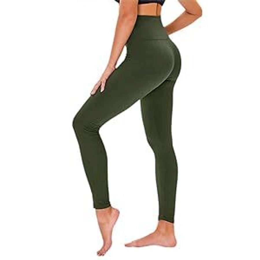 women's daily basic solid color ankle-length leggings