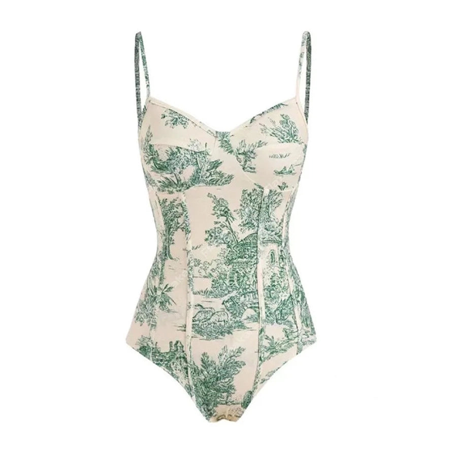 women's sexy printing printing one piece