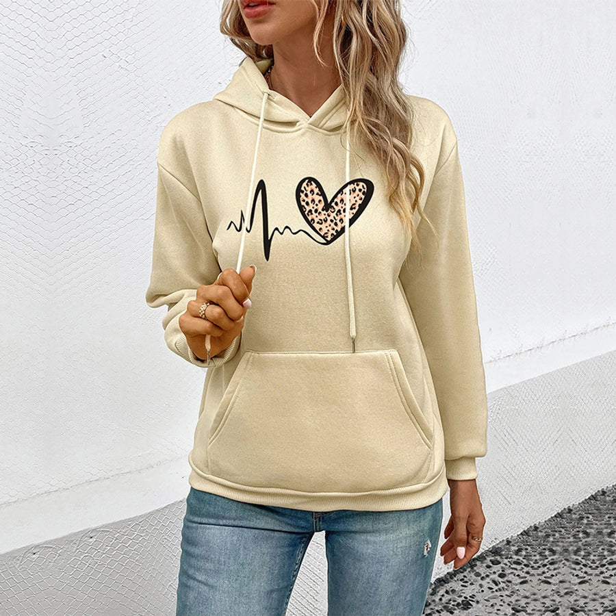 Hoodies & Sweatshirts Long Sleeve Casual Heart Shape