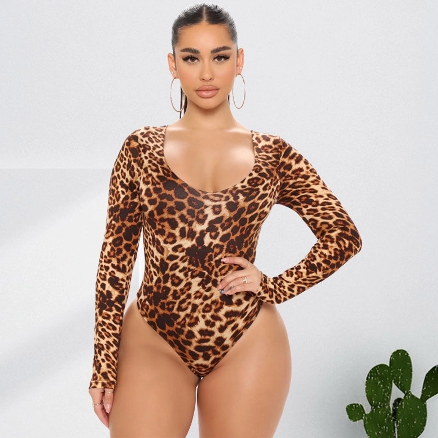 snakeskin leopard polyester bodysuits