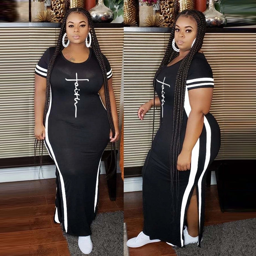 sheath dress commute round neck patchwork short sleeve color block midi dress holiday