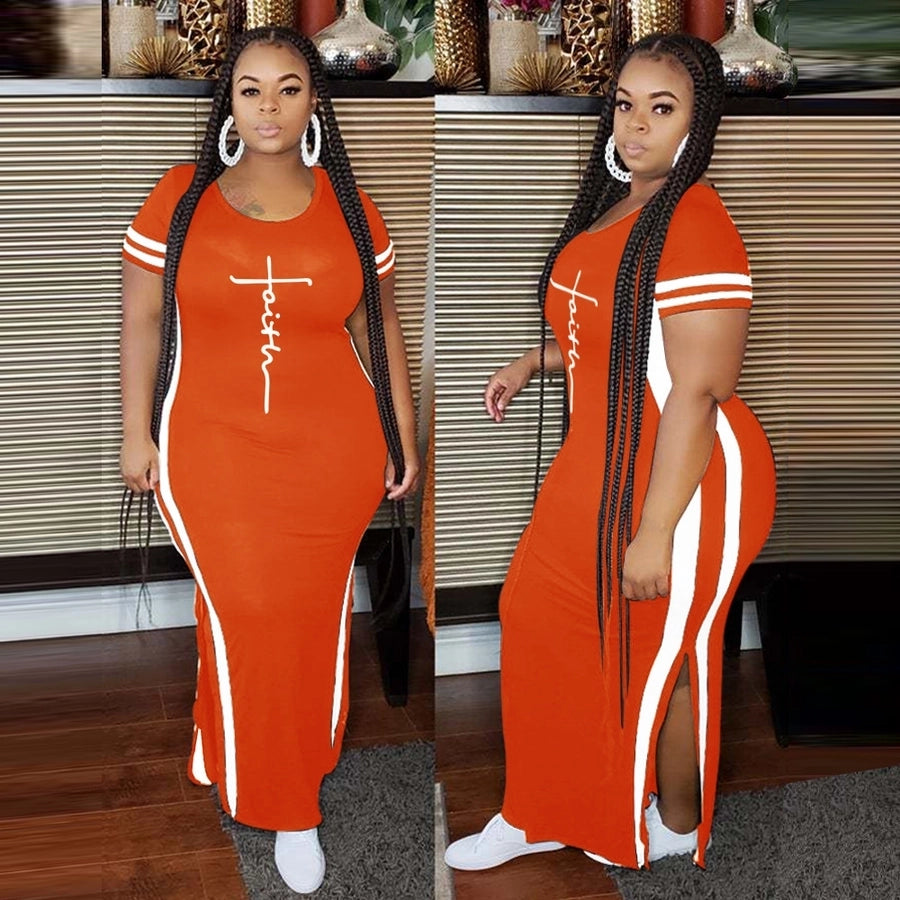 sheath dress commute round neck patchwork short sleeve color block midi dress holiday