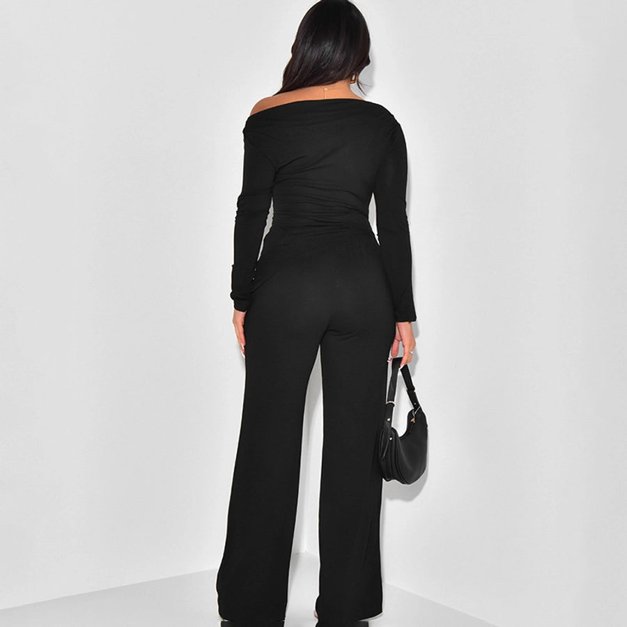 Holiday Women's Streetwear Solid Color Spandex Polyester Pants Sets Pants Sets