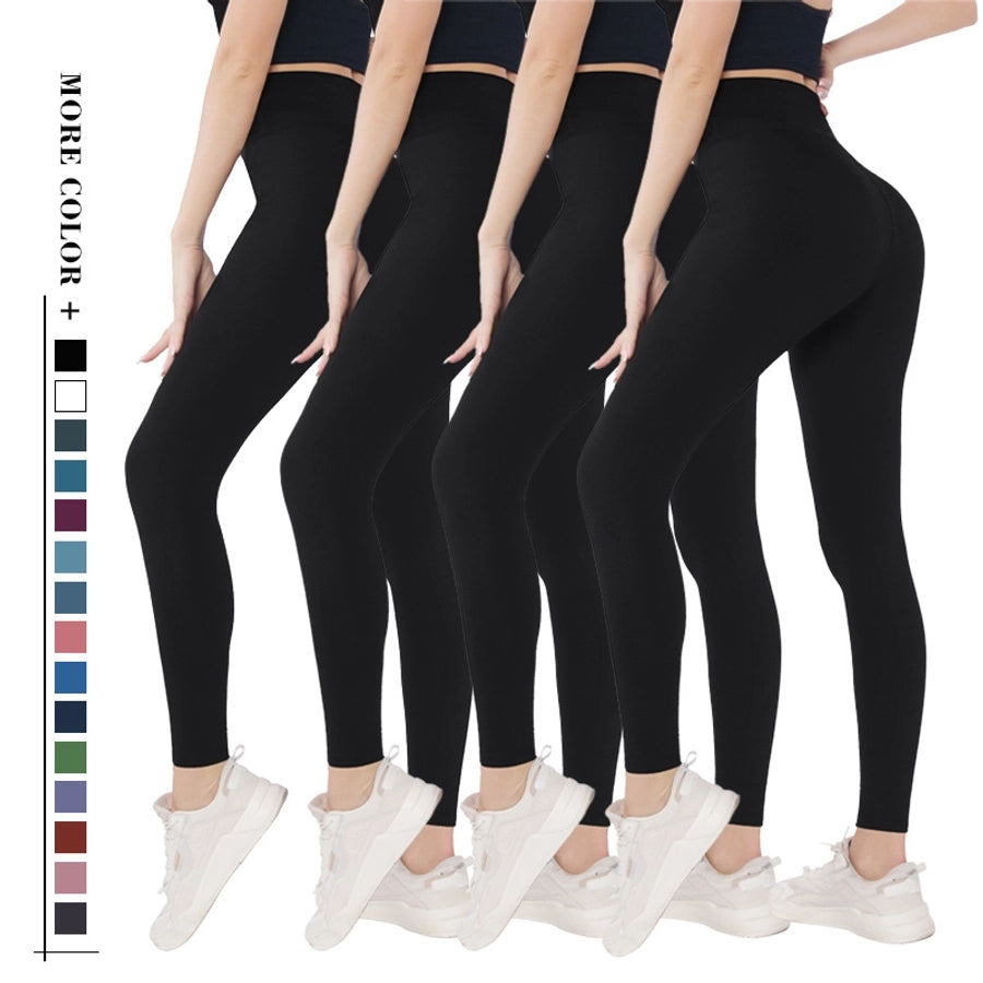 women's street sports casual solid color ankle-length leggings