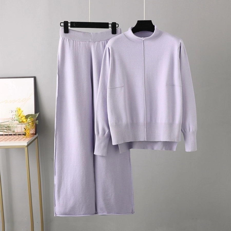 daily women's vacation solid color viscose pants sets pants sets