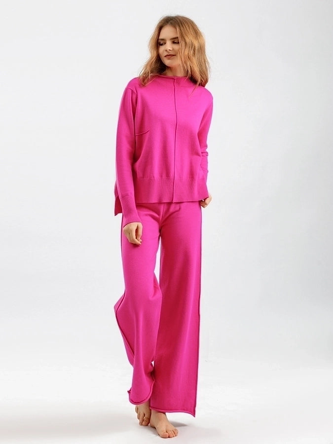 daily women's vacation solid color viscose pants sets pants sets