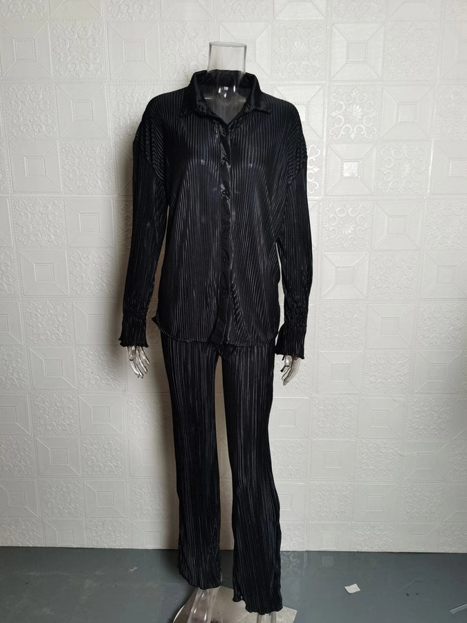 women's casual solid color cotton blend polyester patchwork pants sets