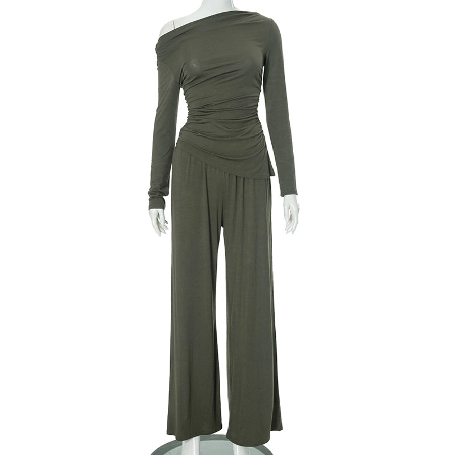 Holiday Women's Streetwear Solid Color Spandex Polyester Pants Sets Pants Sets