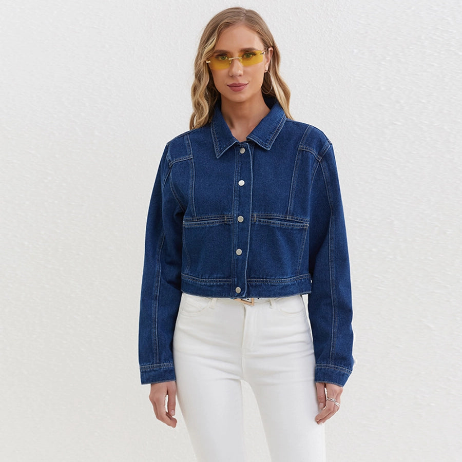 Women's Vacation Simple Style Solid Color Single Breasted Coat Denim Jacket