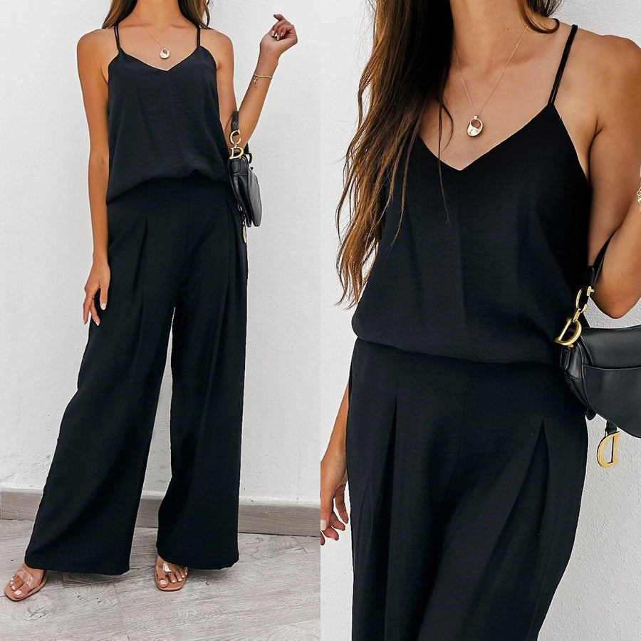 women's casual solid color spandex pants sets