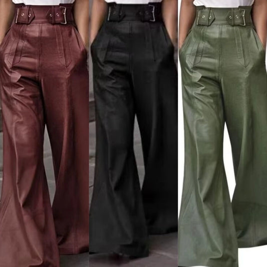 Women's Holiday Streetwear Solid Color Flared Pants Casual Pants