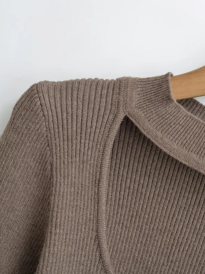 Women's Sweater Long Sleeve Sweaters & Cardigans Hollow Out Elegant Stripe