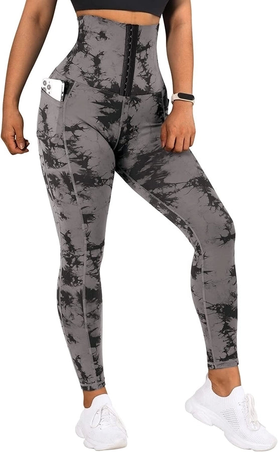 women's sports tie dye polyester active bottoms leggings