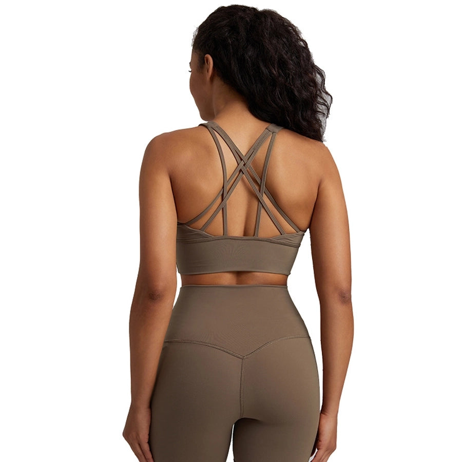 Simple Style Solid Color Nylon U Neck Active Tops Vest