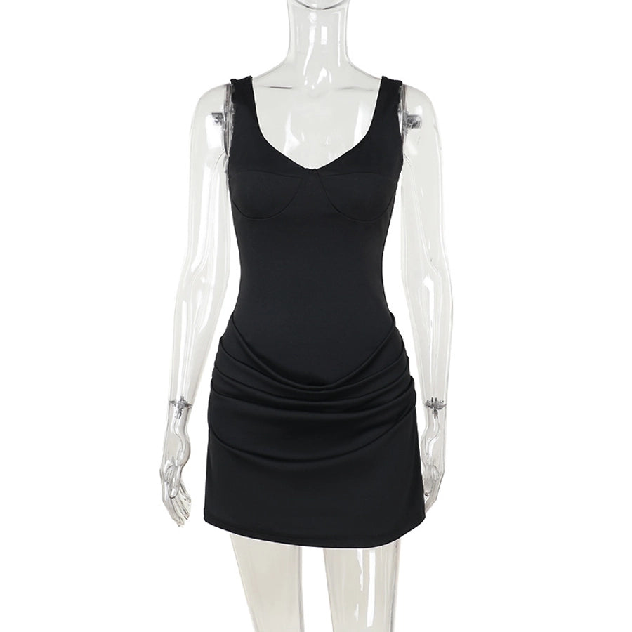 Women's Sheath Dress Sexy V Neck Sleeveless Solid Color Above Knee Holiday Travel